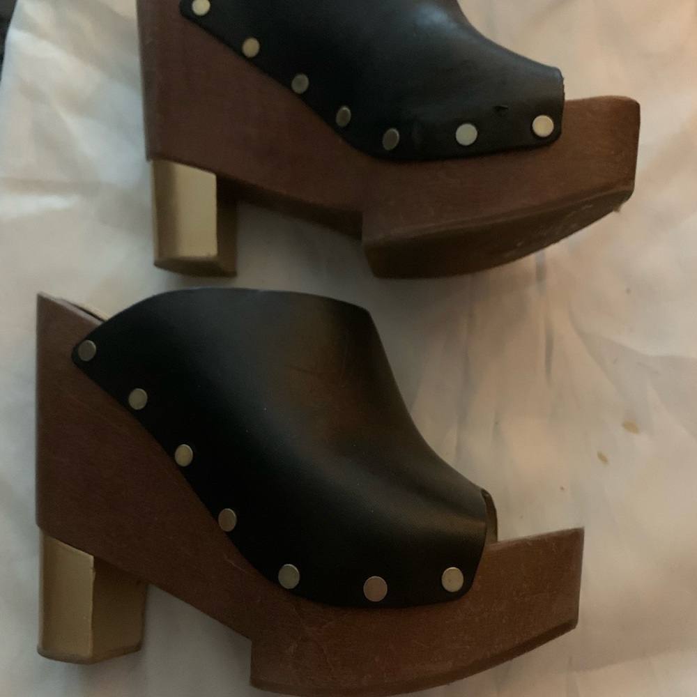 Black Pollini Platform Slides size 8